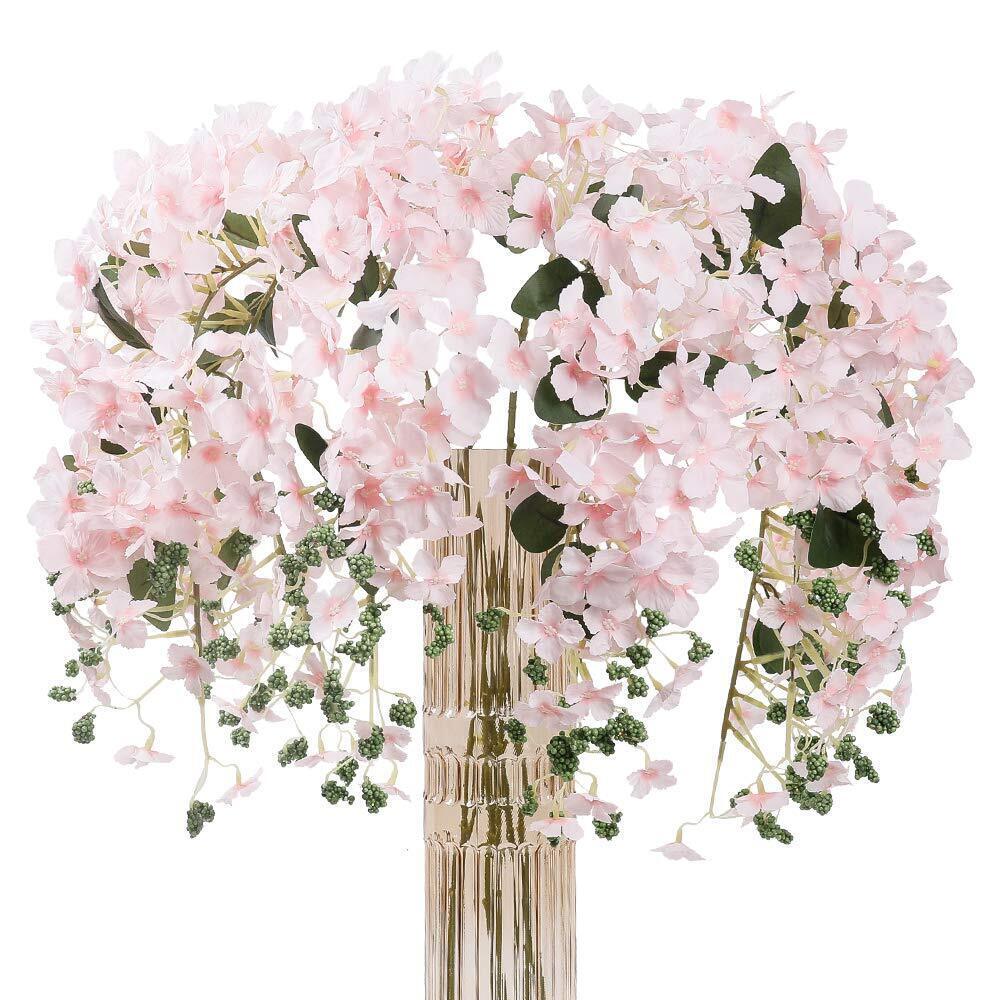 8291 6pcs Artificial Silk Hydrangea Flowers Long Stems Flowers for Tall